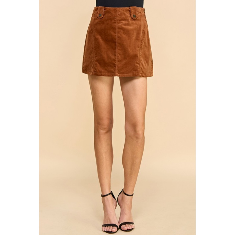 Side Zip Mini Skirt|Camel|S|M|L