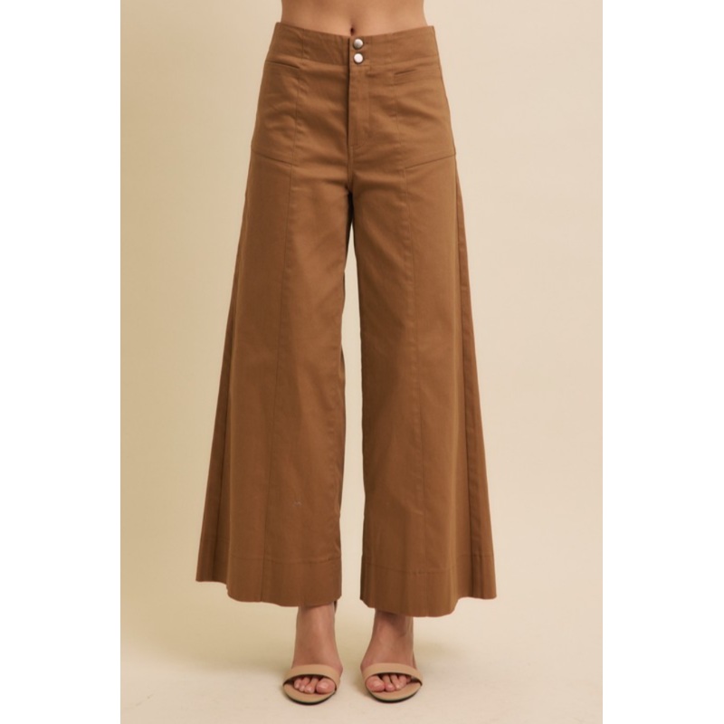 Wide Leg Stretch Pant|Camel|S|M|L