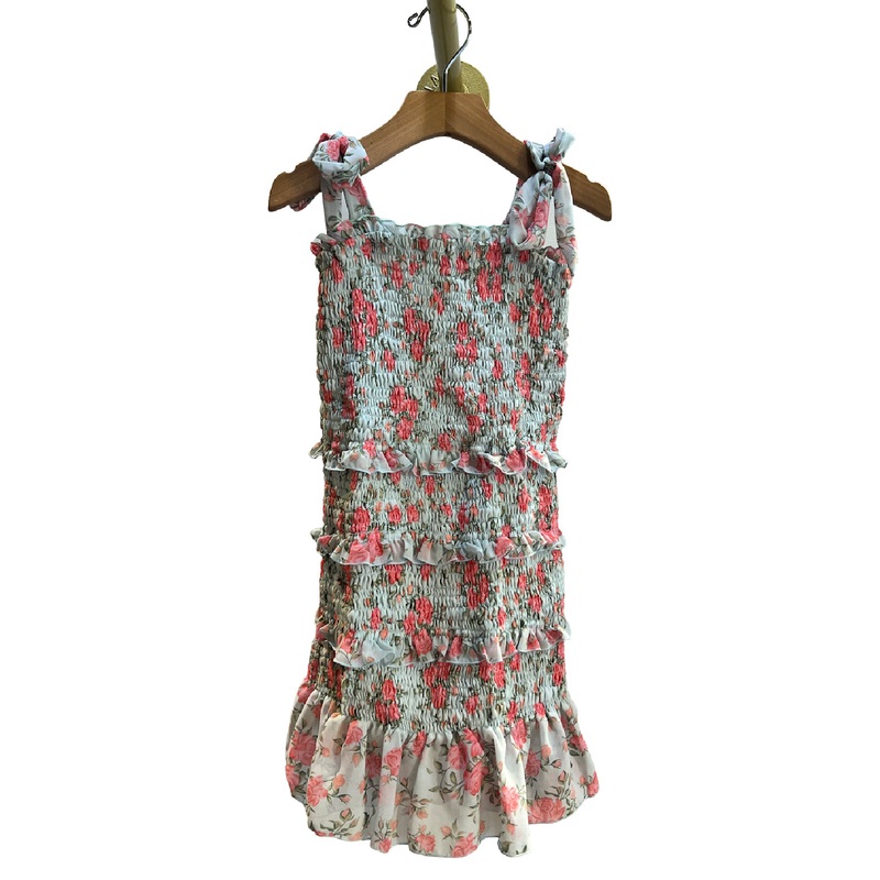 Aqua Chiffon Floral Dress|Aqua|4|5|6|6X
