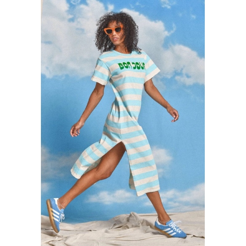 Bonjour Rugby Stripe Maxi|Robin Egg|XS|S|M|L