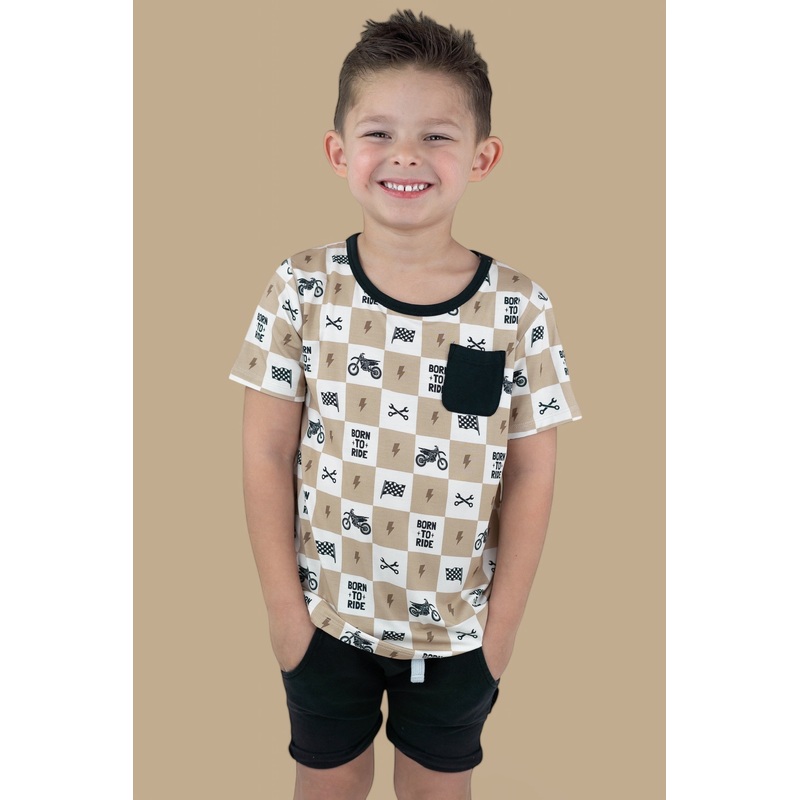 BORN TO RIDE DREAM POCKET TEE|2T|3T|4T|5/6|7/8|9/10