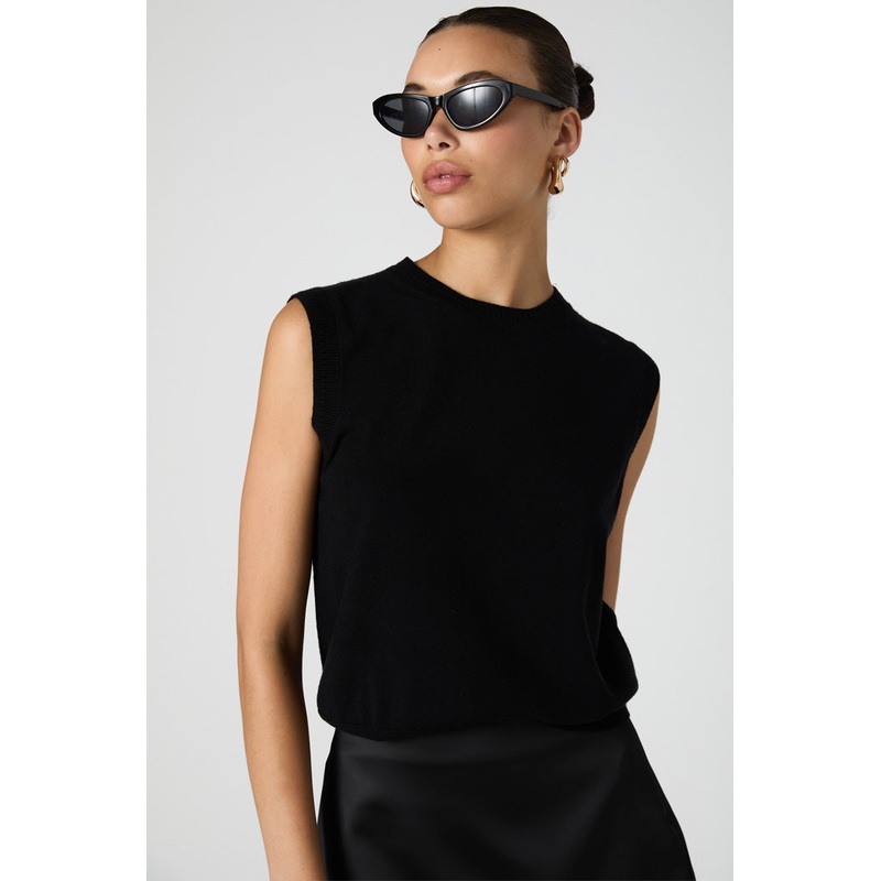 Cosysoft Sleeveless Vest|Black|XS|S|M|L