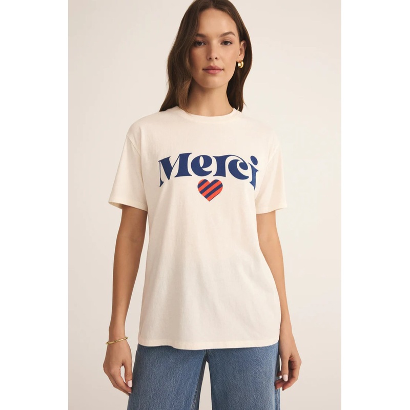 Merci Boyfriend Tee|Sea Salt|XS|S|M|L