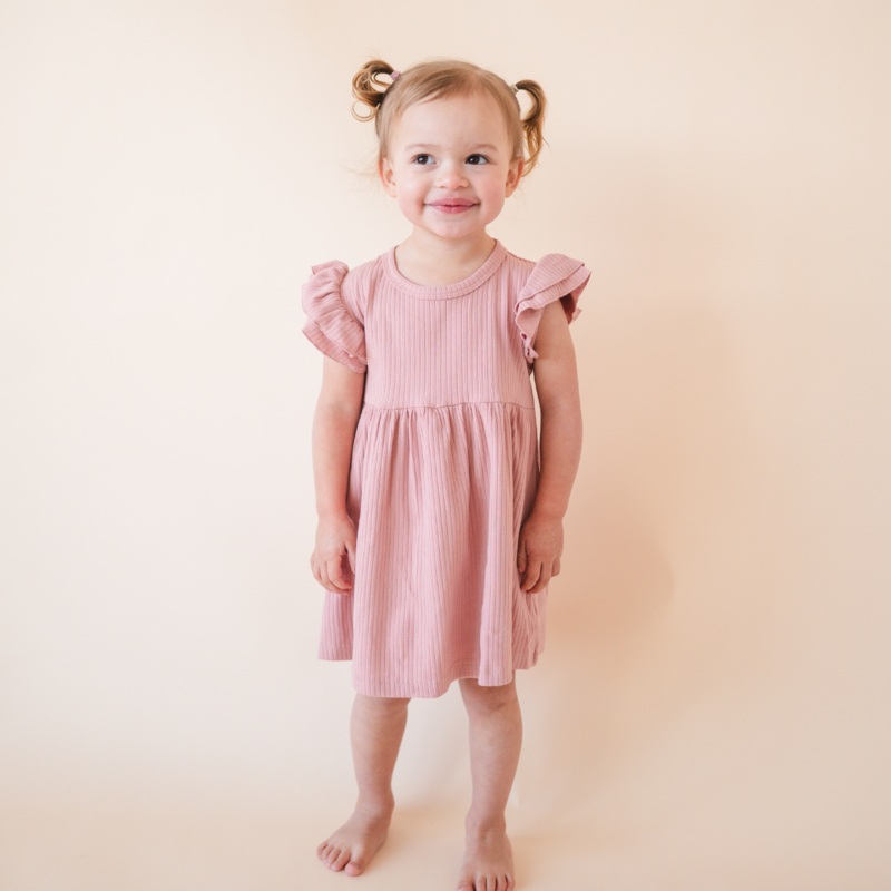 Organic Cotton Ruffle Dress|0-3M|3-6M|6-12M|12-18M|18-24M|2-3Y|4-5Y