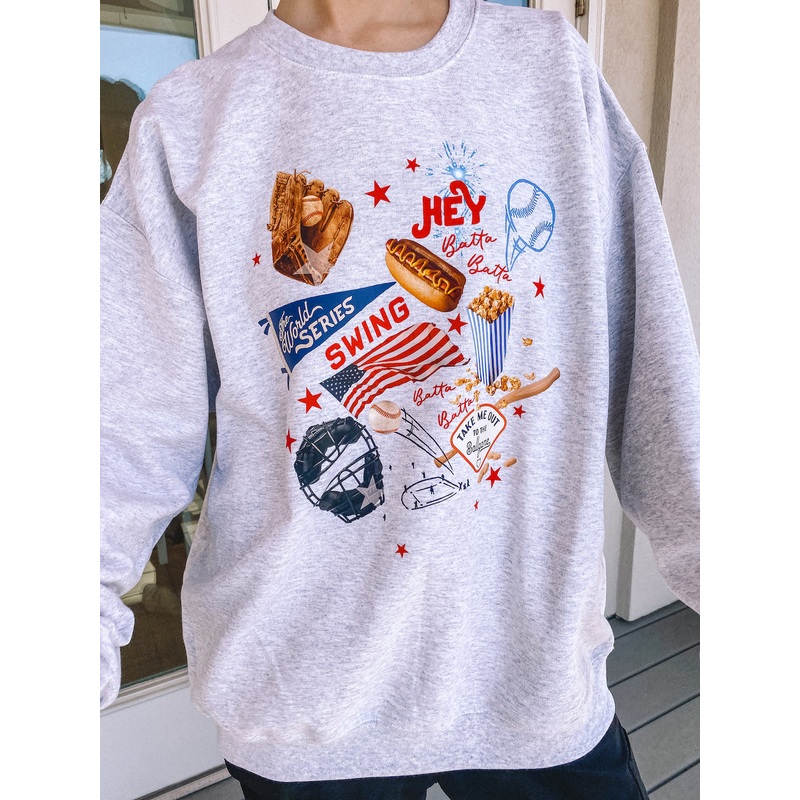 baseball days crewneck – adult