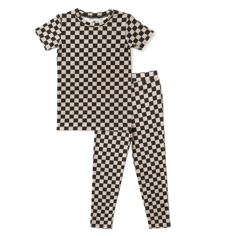 Black & Tan Checkered Two-Piece Set