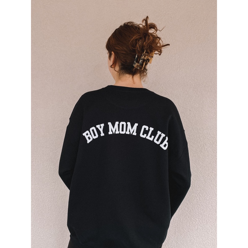 boy mom club crewneck|black|brown|navy|forest green|indigo|light grey|light blue|light pink|S|M|L|XL|2XL|3XL