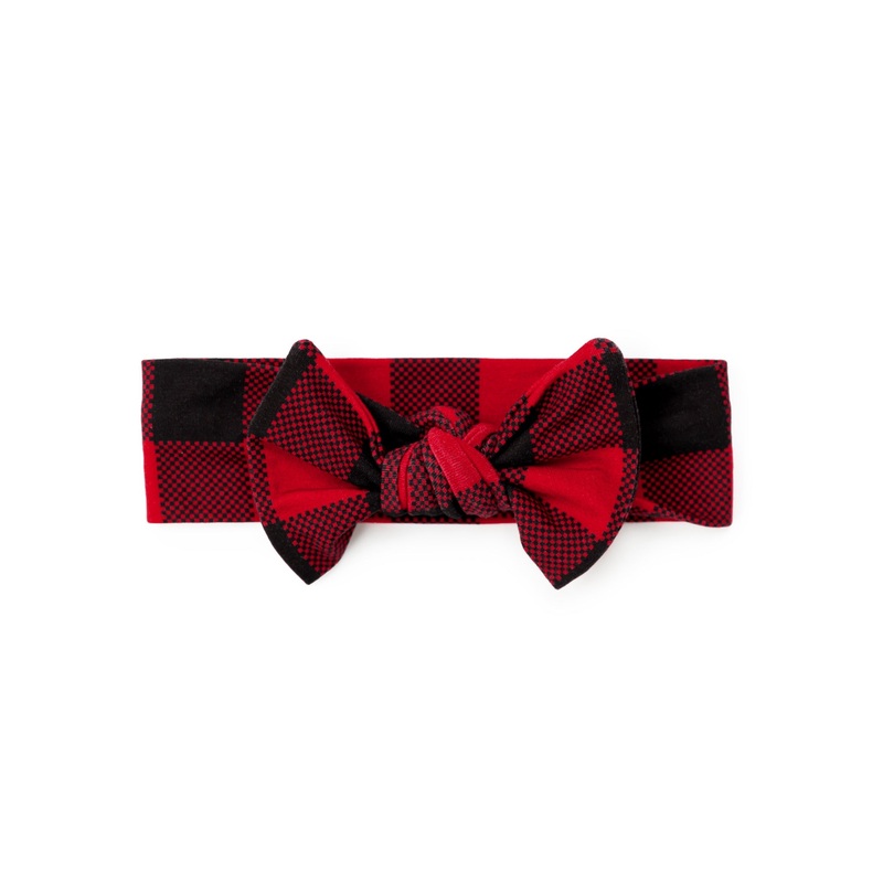 Buffalo Check Headband Bow