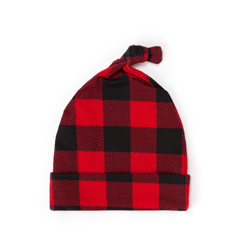 Buffalo Check Knotted Beanie