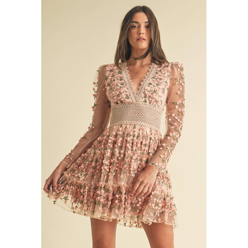 Floral Lace Mini Dress|S|M|L