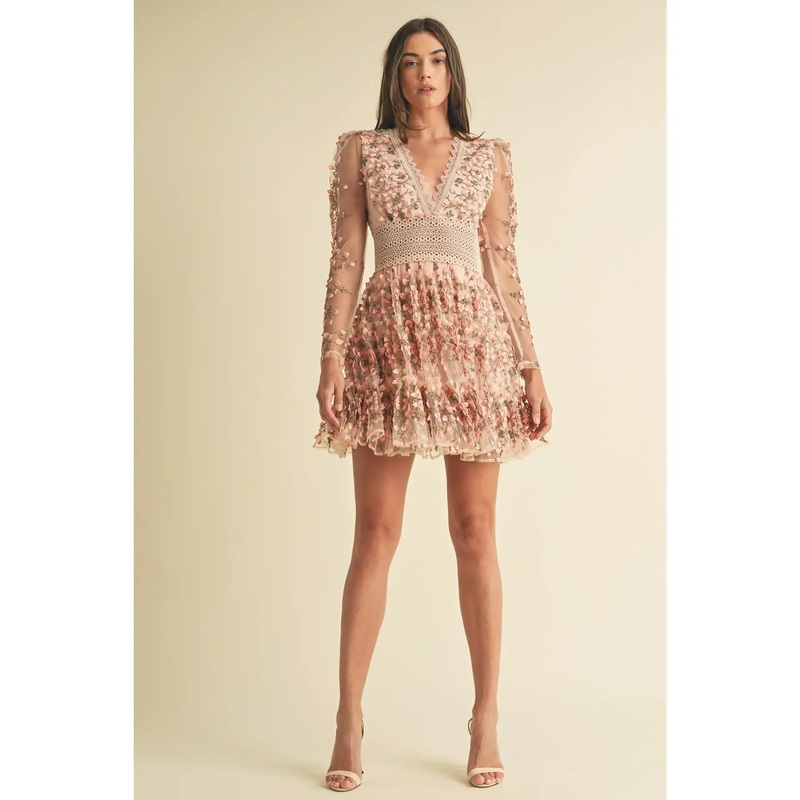 Floral Lace Mini Dress|Small|Medium|Large
