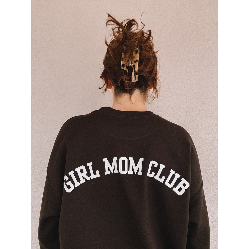 girl mom club crewneck|black|brown|navy|forest green|indigo|light grey|light blue|light pink|S|M|L|XL|2XL|3XL