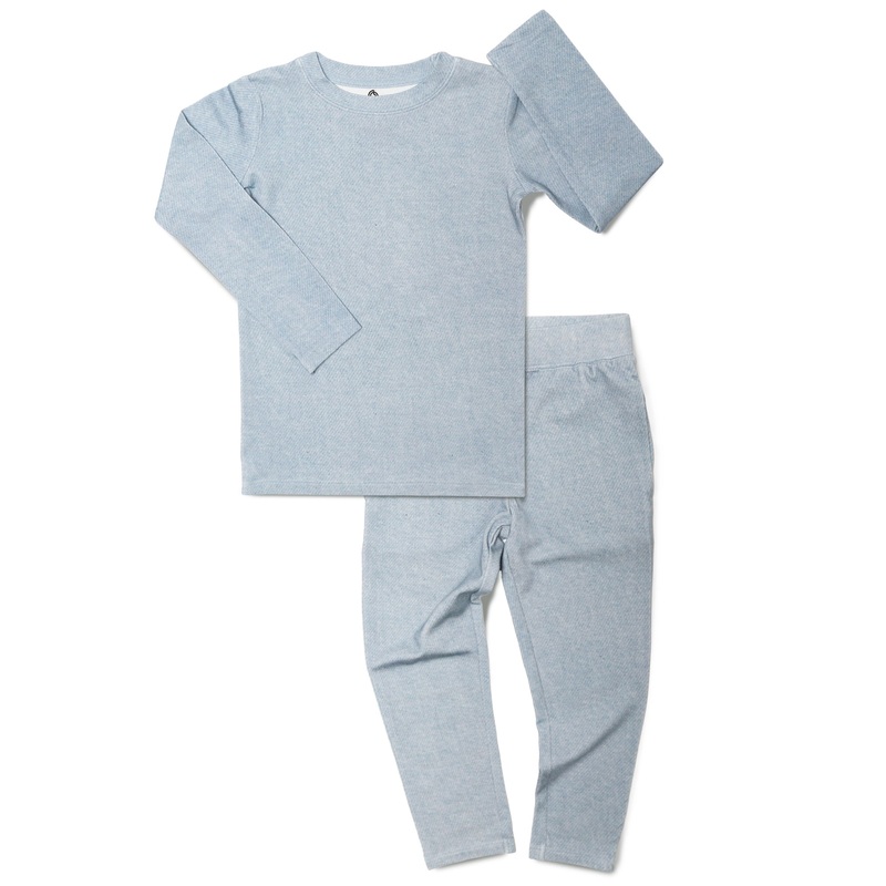Light Blue Denim Print Two-Piece Set
