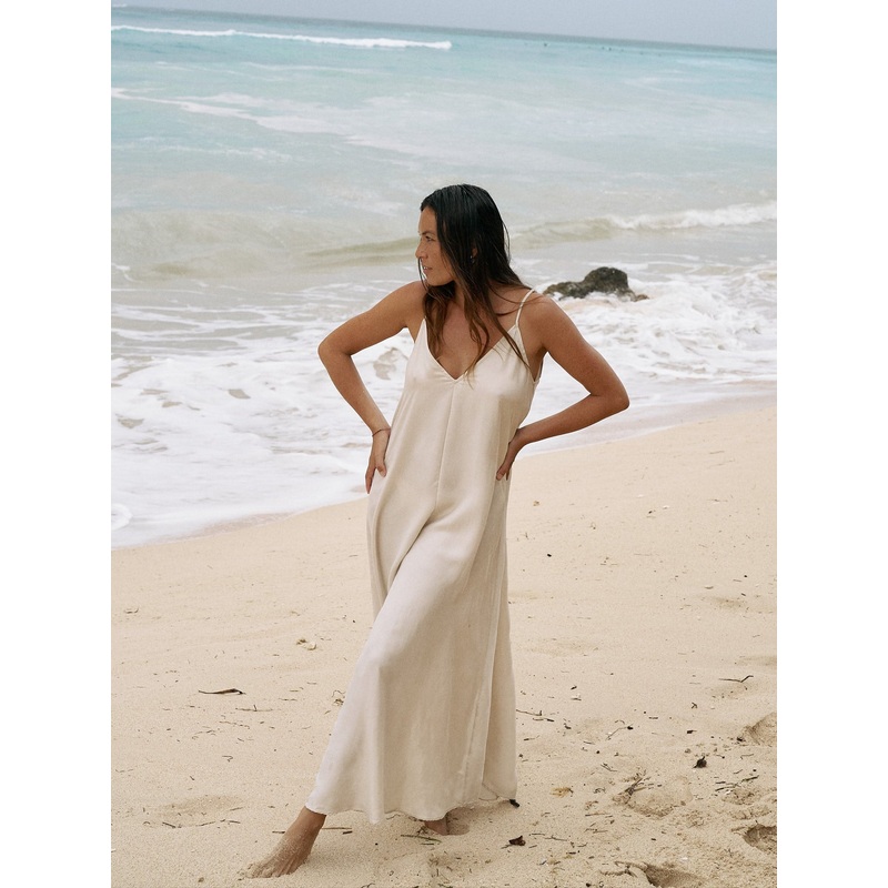 Lucid Flow Maxi Dress – Sand|Sand|S-M|M-L