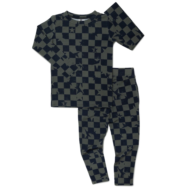 Olive Checkered Star Two-Piece Set