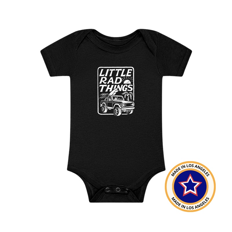 THE BRONCO LRT ONESIE – BLACK|0-3M|3-6M|6-12M|12-18M|18-24M