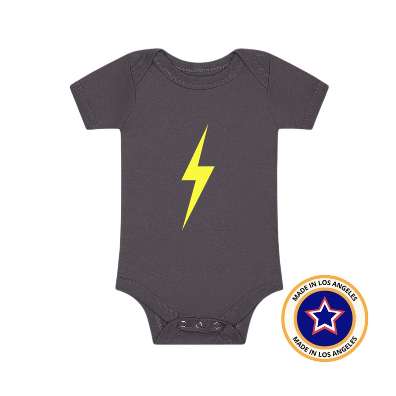 THE SPARK NEON YELLOW ONESIE – GREY