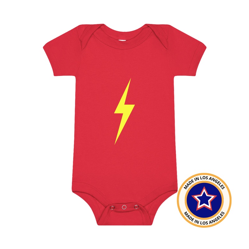 THE SPARK NEON YELLOW ONESIE – RED