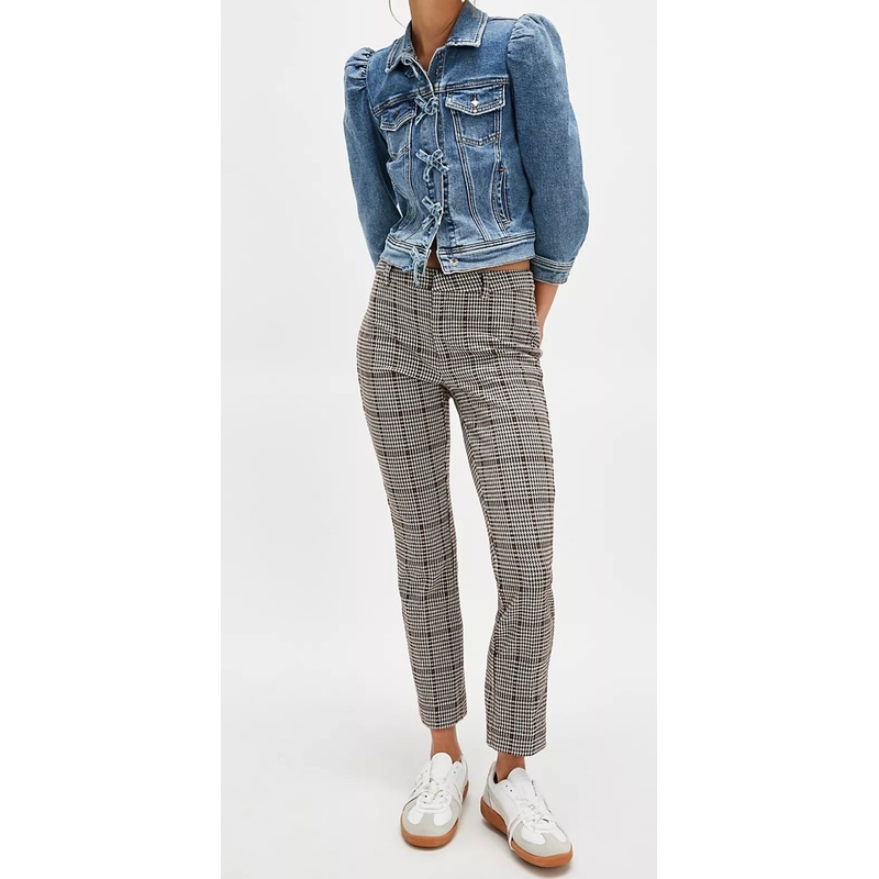 Free People Molly Plaid Slim Pant