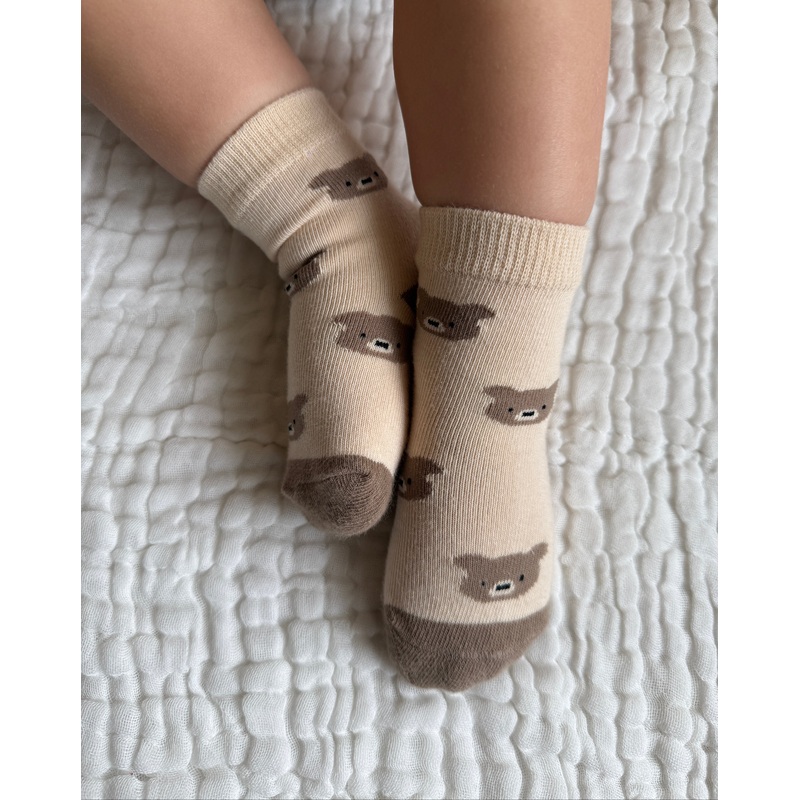 Little Bear Baby Socks|0-12m|Cream