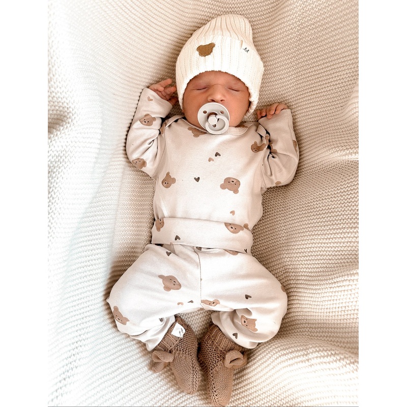 Little Bear Friends Bodysuit|Newborn|0-3m|3-6m|6-12m|12-18m|18-24m|Oat