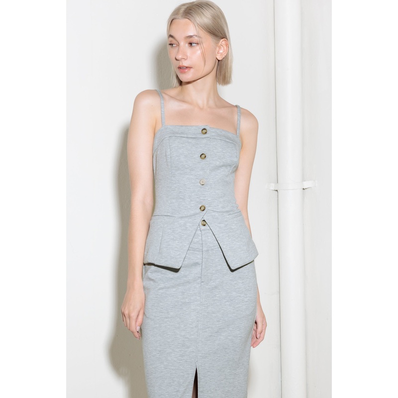 LOVELY BY NATURE KNIT TOP|H.GREY|S|M|L
