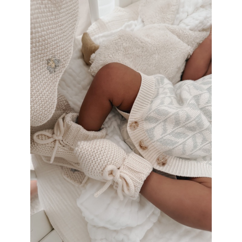 Luna + Luca Organic Booties – Cream