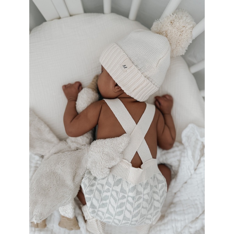 Luna + Luca Pom Beanie – Cream