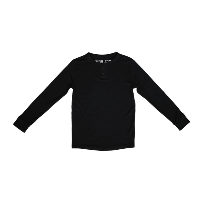 Onyx | Everyday Boy’s Henley|Black|6/7|8/9|10/12