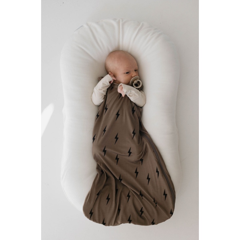 Bamboo Sleep Sack | Brown & Black Lightning Bolt