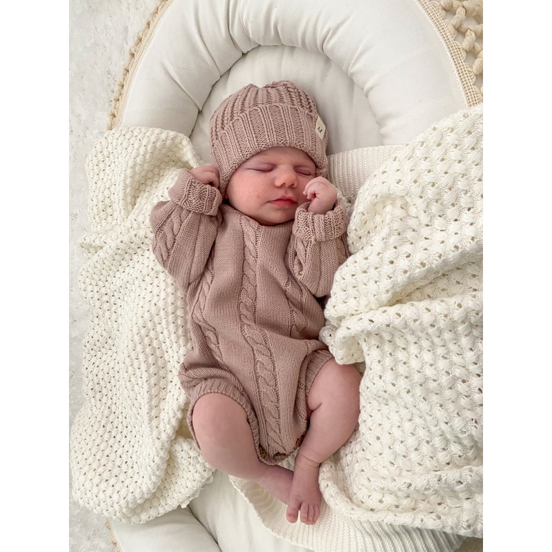 Chunky Knit Beanie – Dusty Petal