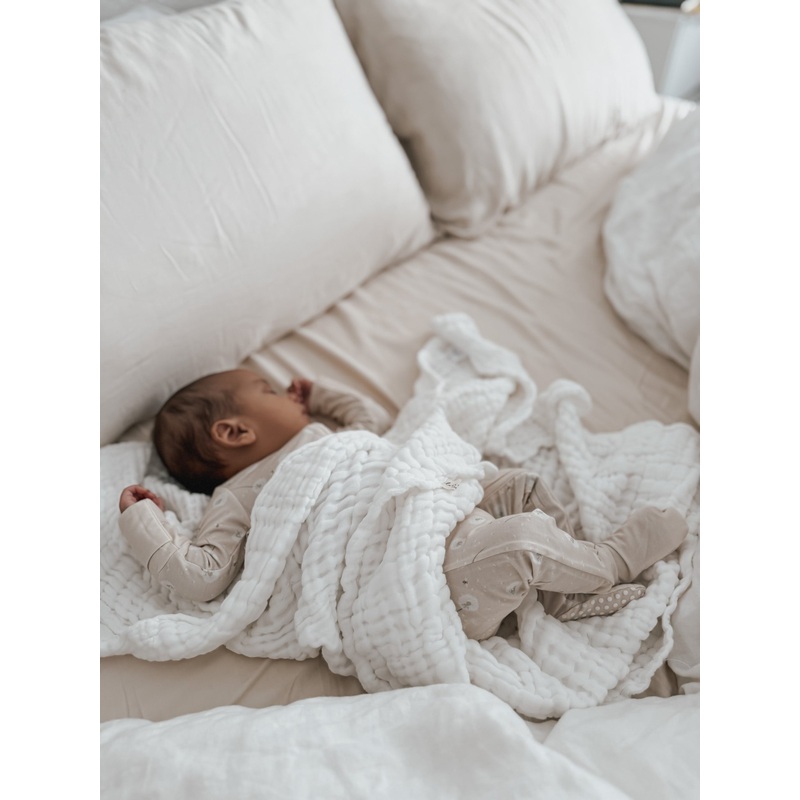 Luna + Luca Cotton Gauze Baby Blanket – White