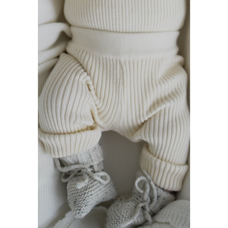 Luna + Luca Organic Booties – Black Speckle