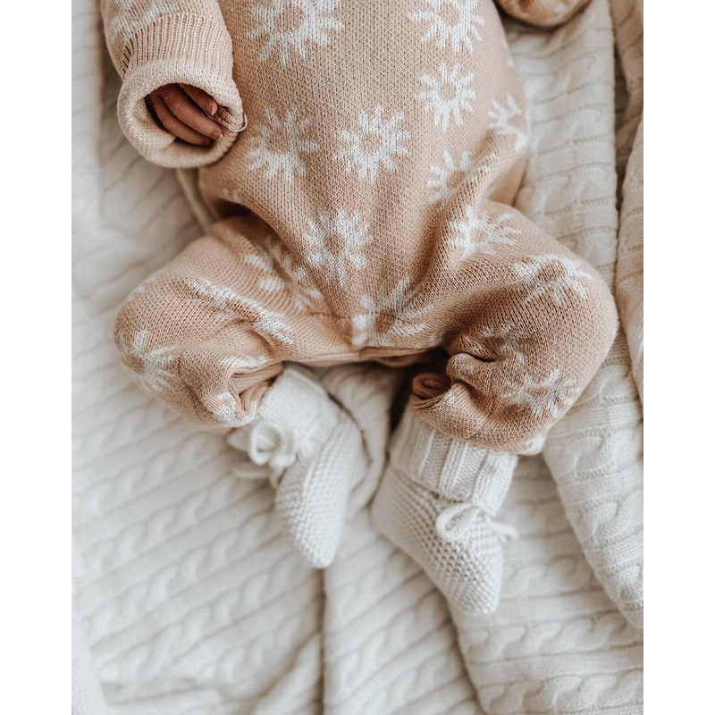 Luna + Luca Organic Booties – White