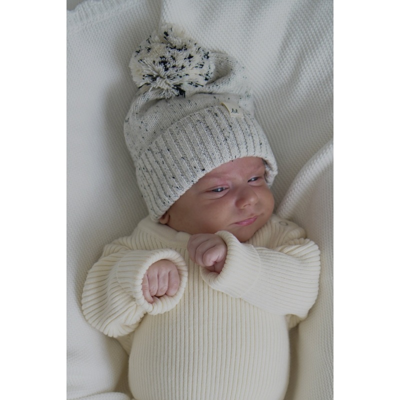 Luna + Luca Pom Beanie – Black Speckle