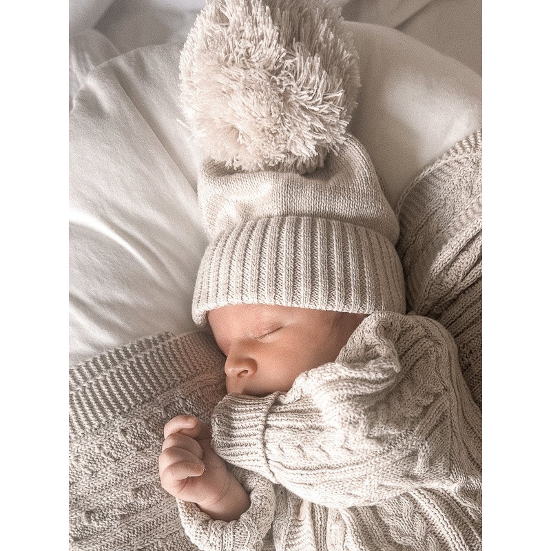 Luna + Luca Pom Beanie – Natural