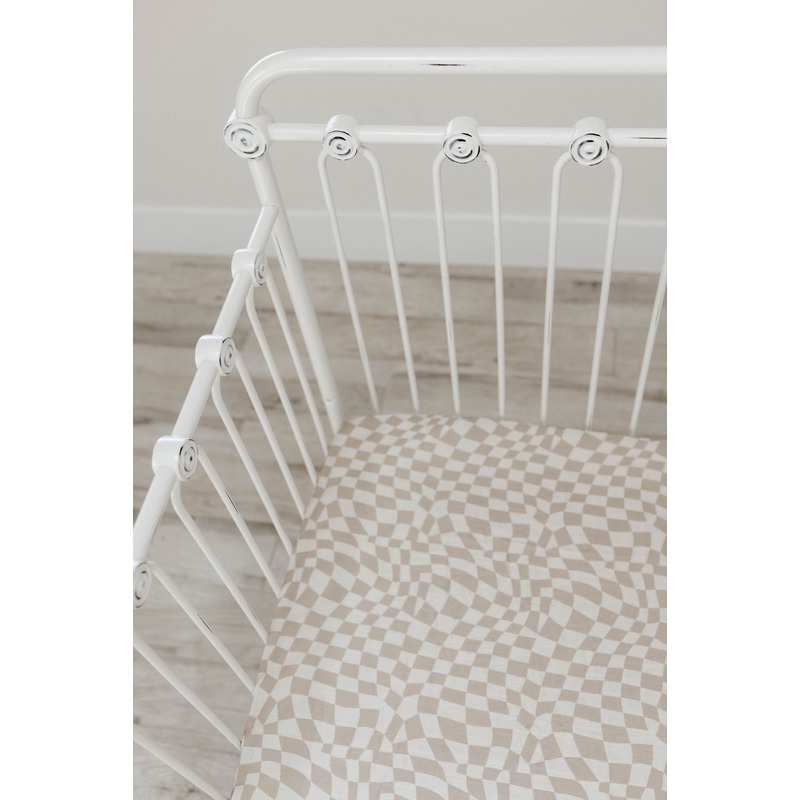 Muslin Crib Sheet | Wavy Checker | PRE-ORDER Arrives Late May