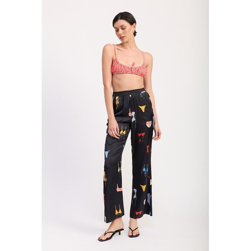 PRINTED SATIN WIDE LEG PANTS|NAVY BIKINI PRINT|S|M|L