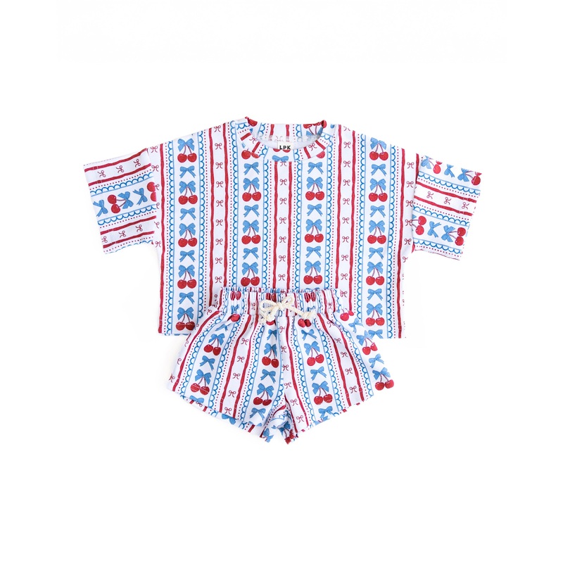 Shorts Set | Cherries & Stripes