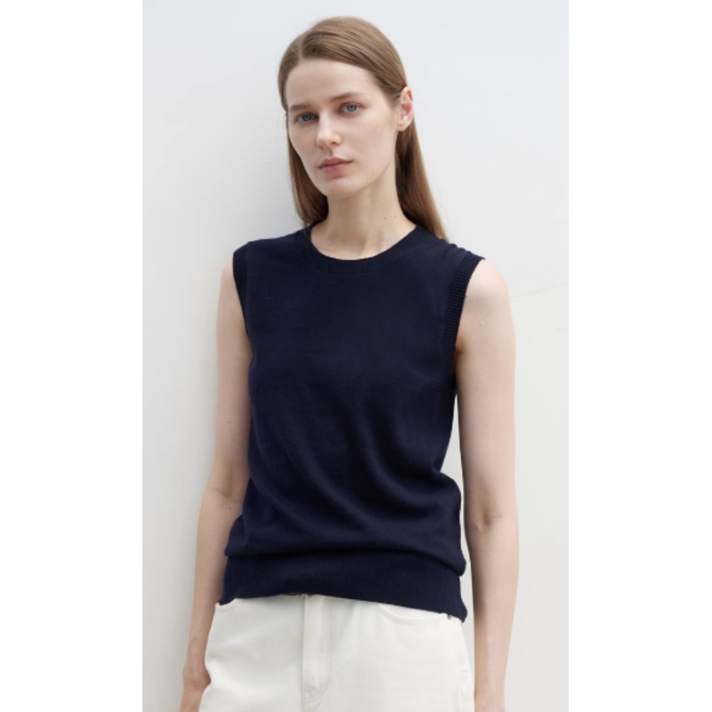 Six Pence Round Neck Knitted Sweater Vest