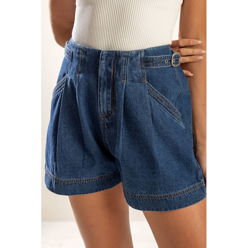 SPRING ROMANCE DENIM SHORTS|INDIGO DENIM|S|M|L