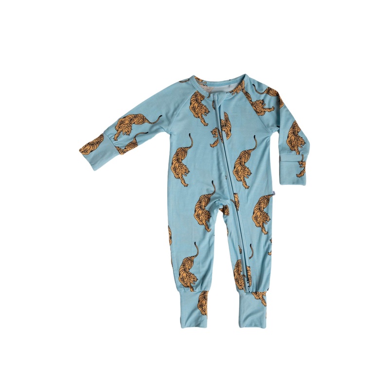 Tigers | Bamboo Zip Romper|NB|0-3M|3-6M|6-12M|12-18M