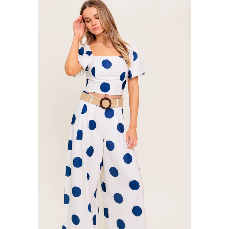 COCONUT KISS  NAVY TOP AND PANT SET