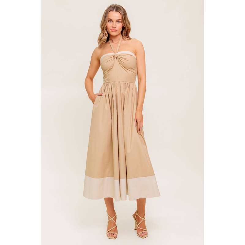 HYDRANGEA HAZE WOVEN MIDI DRESS