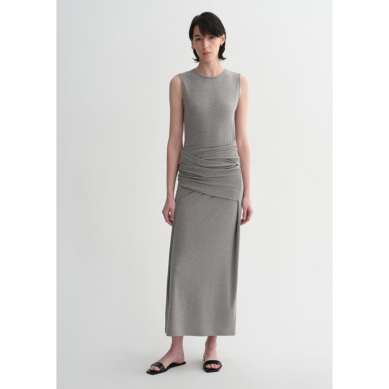 Ice Silk Wool Blend Dress|S4-6|M8-10|L12-14|Black and White|Dark Floral Gray