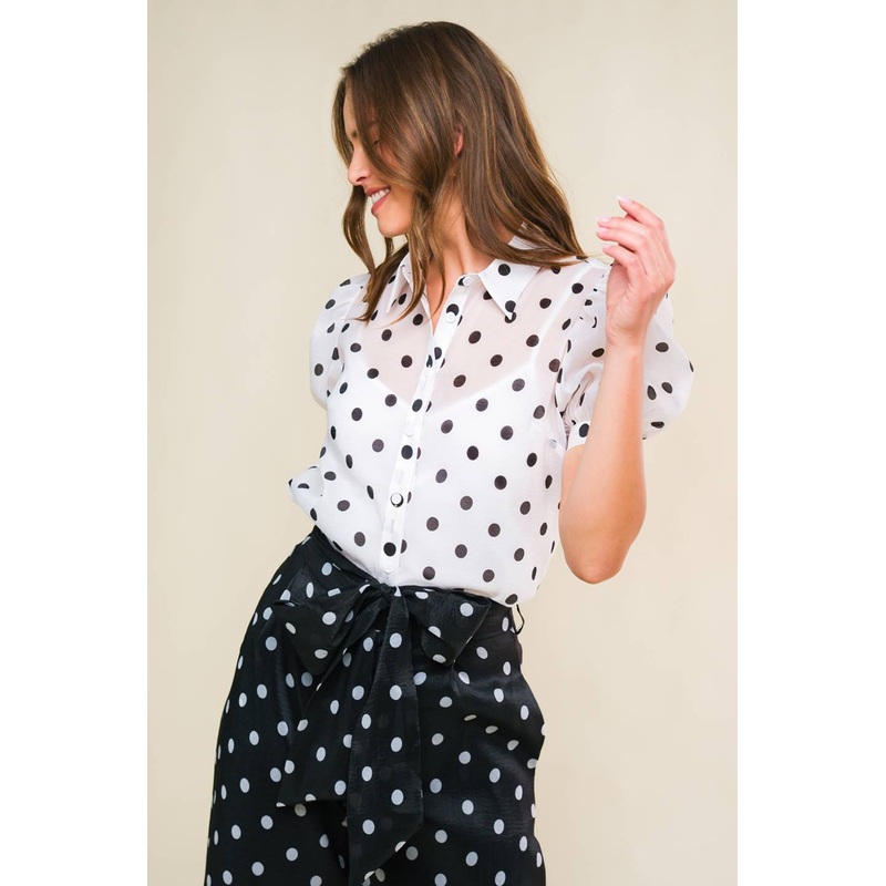 LIFE’S VICTORIES WOVEN TOP|WHITE/BLACK|S|M|L