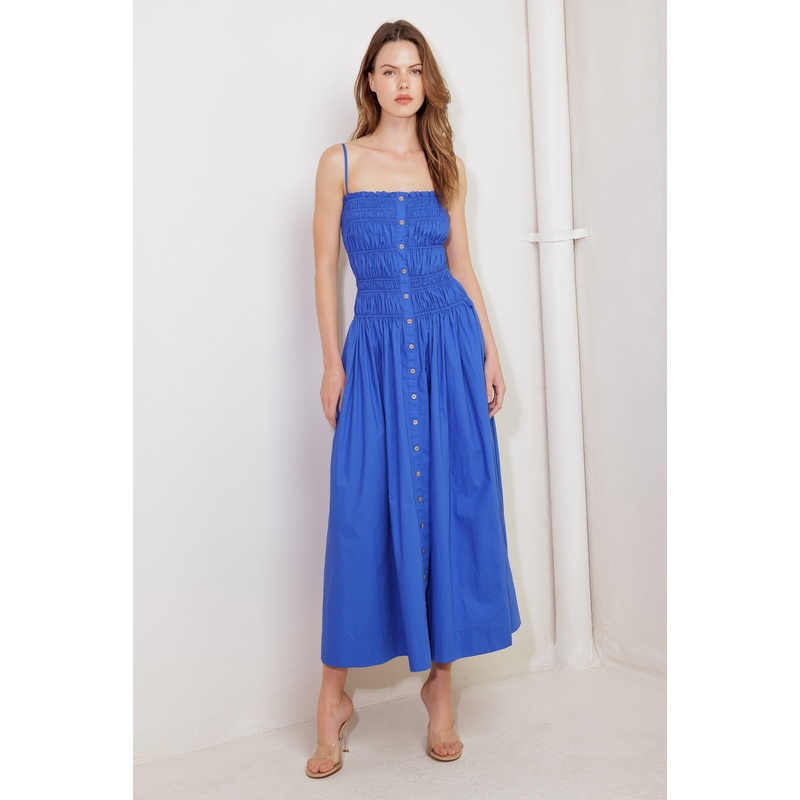 MOONLIGHT ON MY WOVEN MIDI DRESS