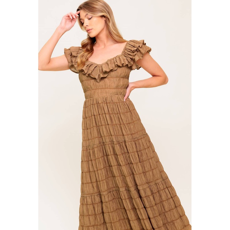 NATURAL BALANCE WOVEN MIDI DRESS