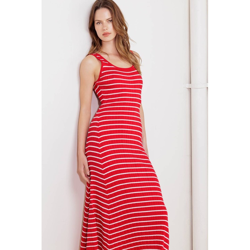 SOFT SIDE OF RED KNIT MIDI DRESS