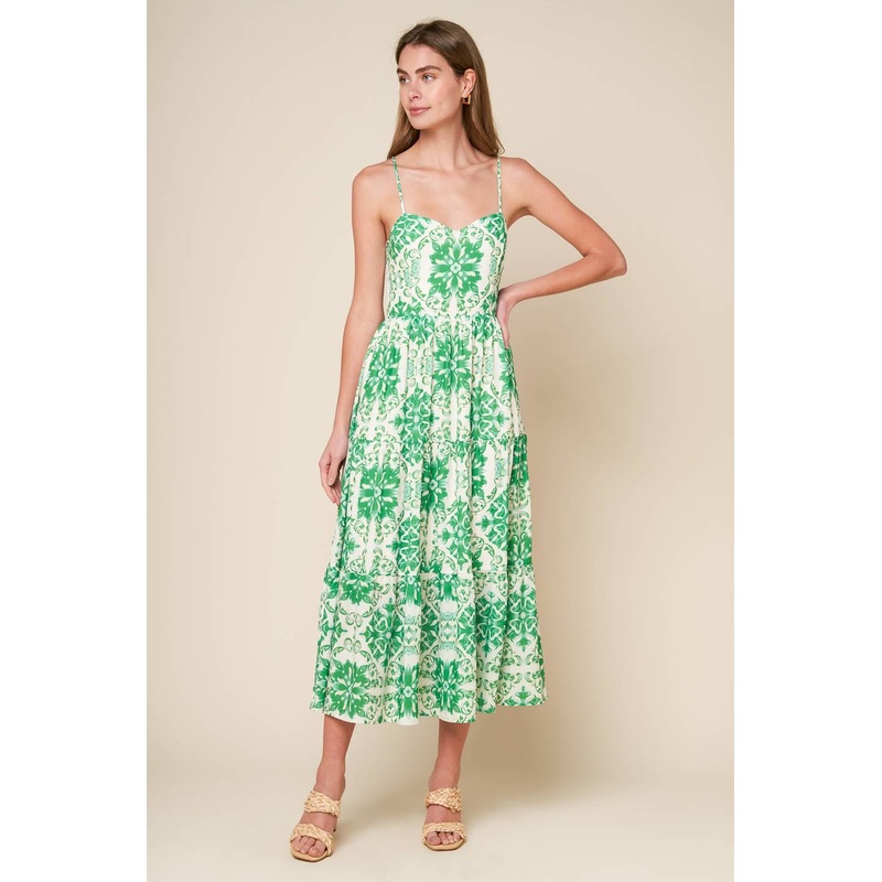 BEYOND ELEGANT WOVEN MIDI DRESS
